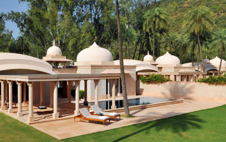 Pool Pavilion. Amanbagh, Alwar, Rajasthan, India. Luxury Hotel Review by TravelPlusStyle. Photo © Aman Resorts